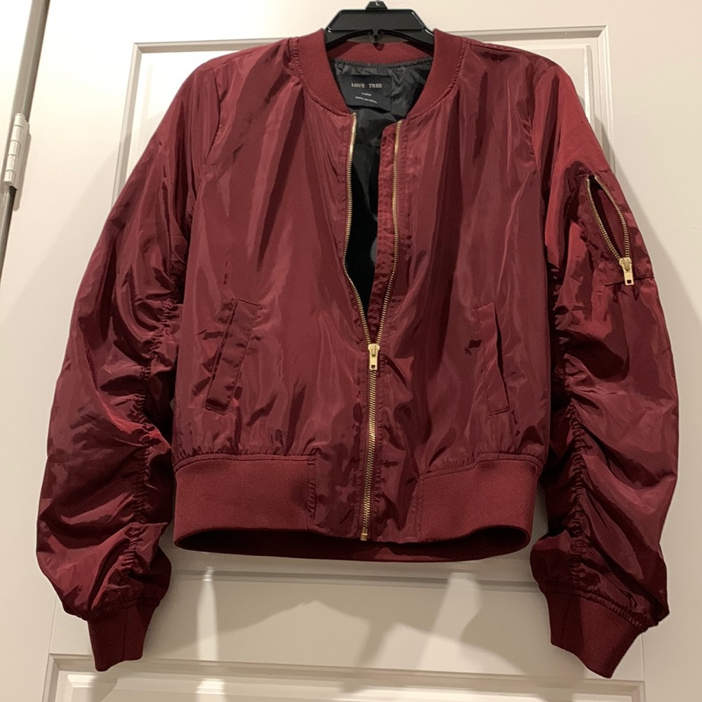 Burgundy Bomber Jacket